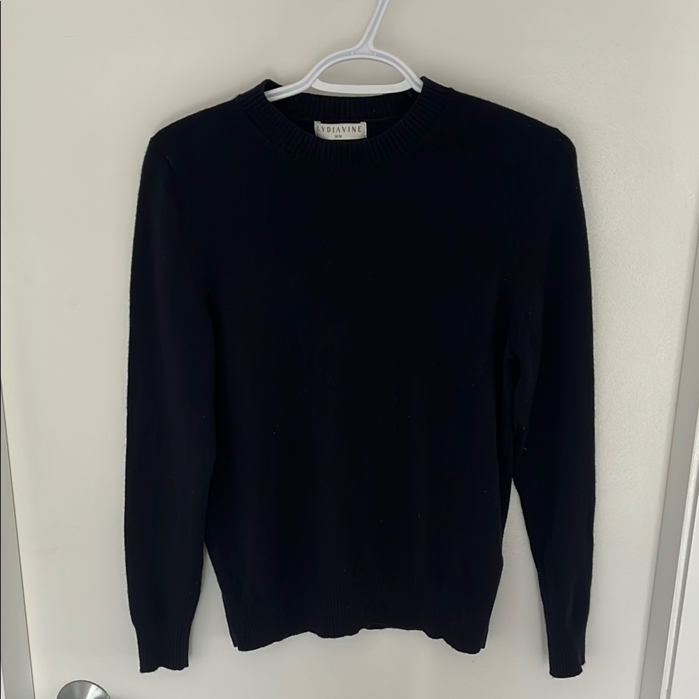 Navy Blue Cashmere Crewneck Sweater
